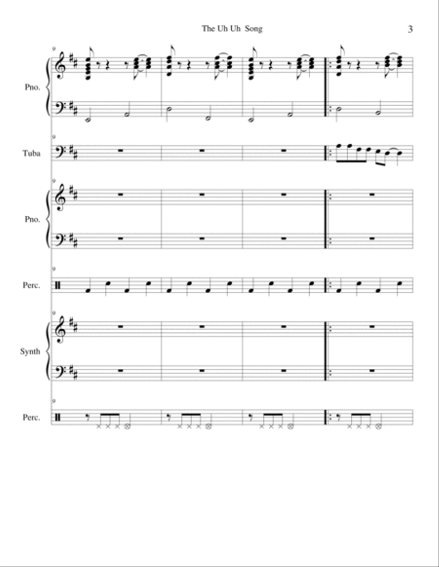 The Uh Uh Song School and Community scores gallery preview page 3