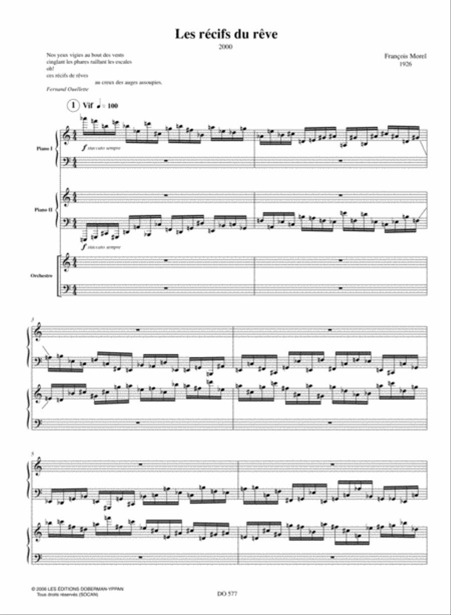 Récifs du rêve (pno red) Orchestra scores gallery preview page 3