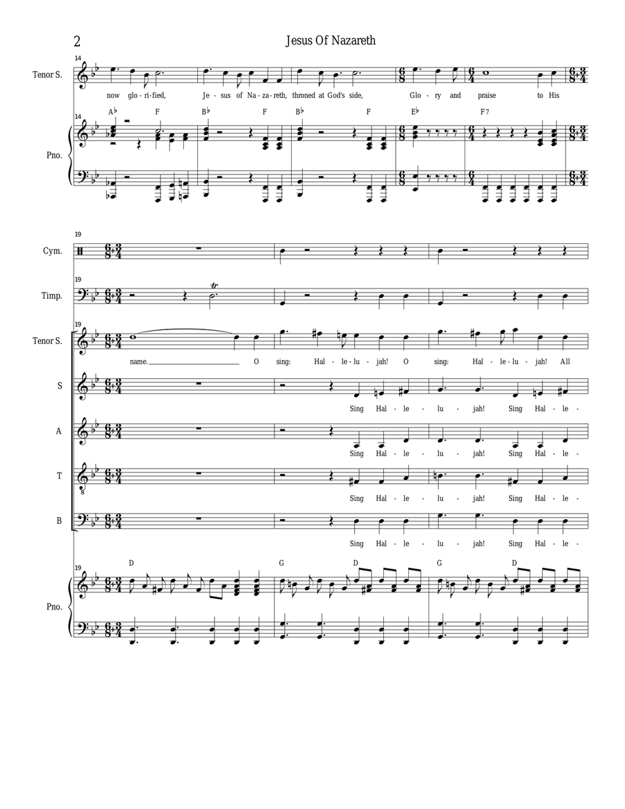 Jesus Of Nazareth 4-Part scores gallery preview page 2