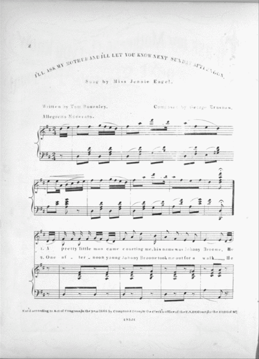 I'll Ask My Mother and Let You Know Next Sunday Afternoon Voice scores gallery preview page 2