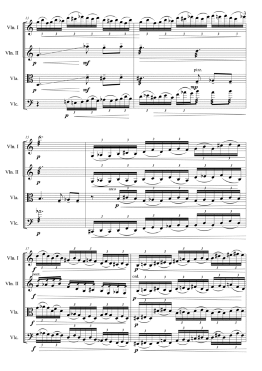 Paolo Galante: E PAION Sì AL VENTO ESSER LEGGERI per quartetto d'archi (ES-22-072) String Quartet scores gallery preview page 5
