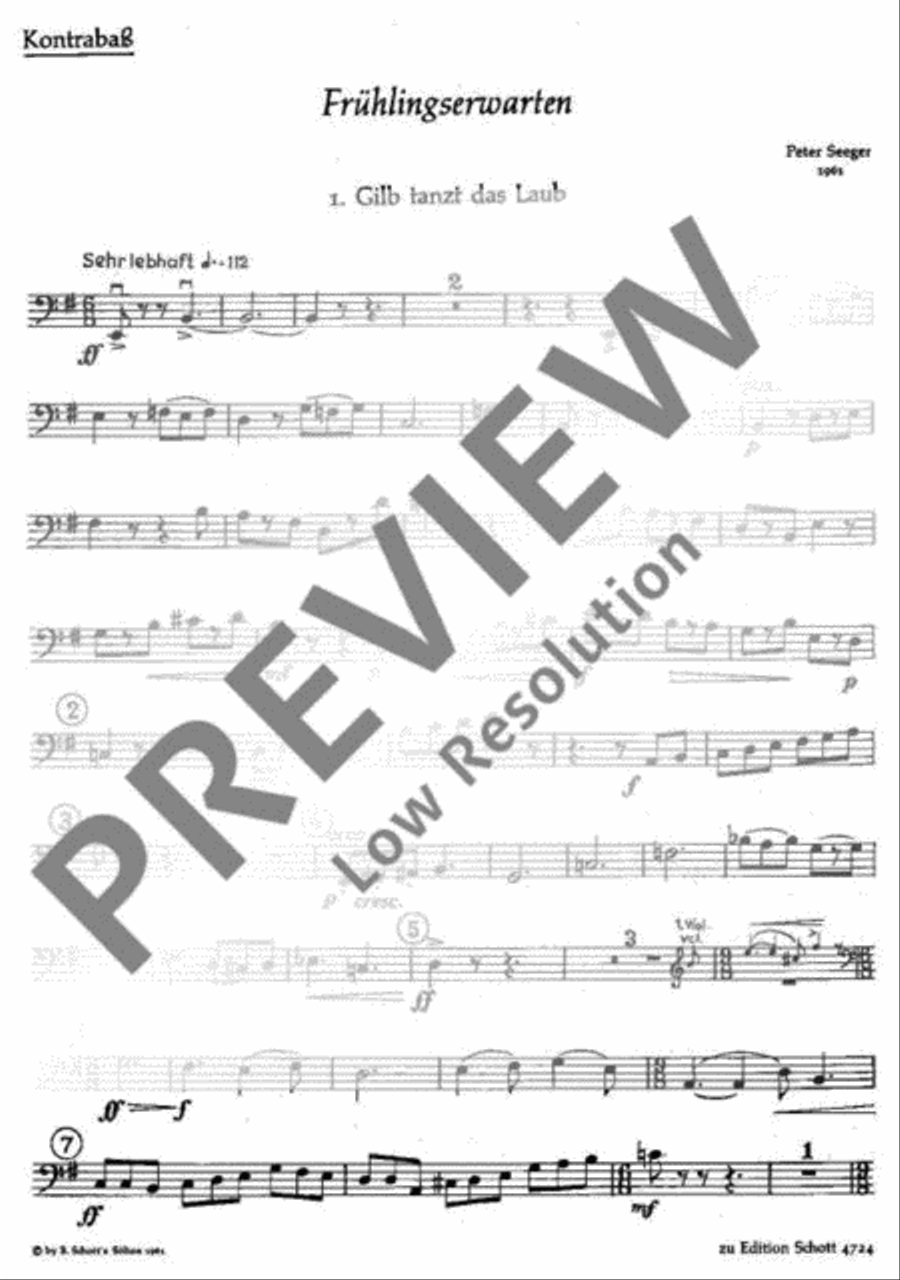 Frühlingserwarten Double Bass scores gallery preview page 2