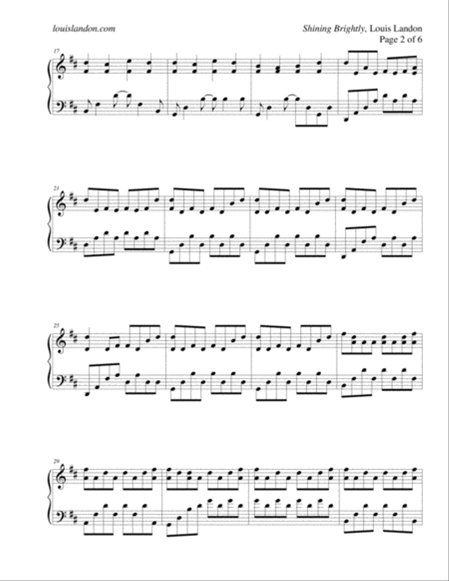 Shining Brightly Shining Brightly Piano Solo scores gallery preview page 2