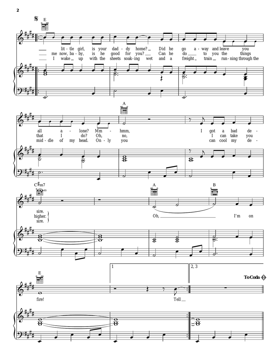 I'm On Fire Piano, Vocal, Guitar scores gallery preview page 2