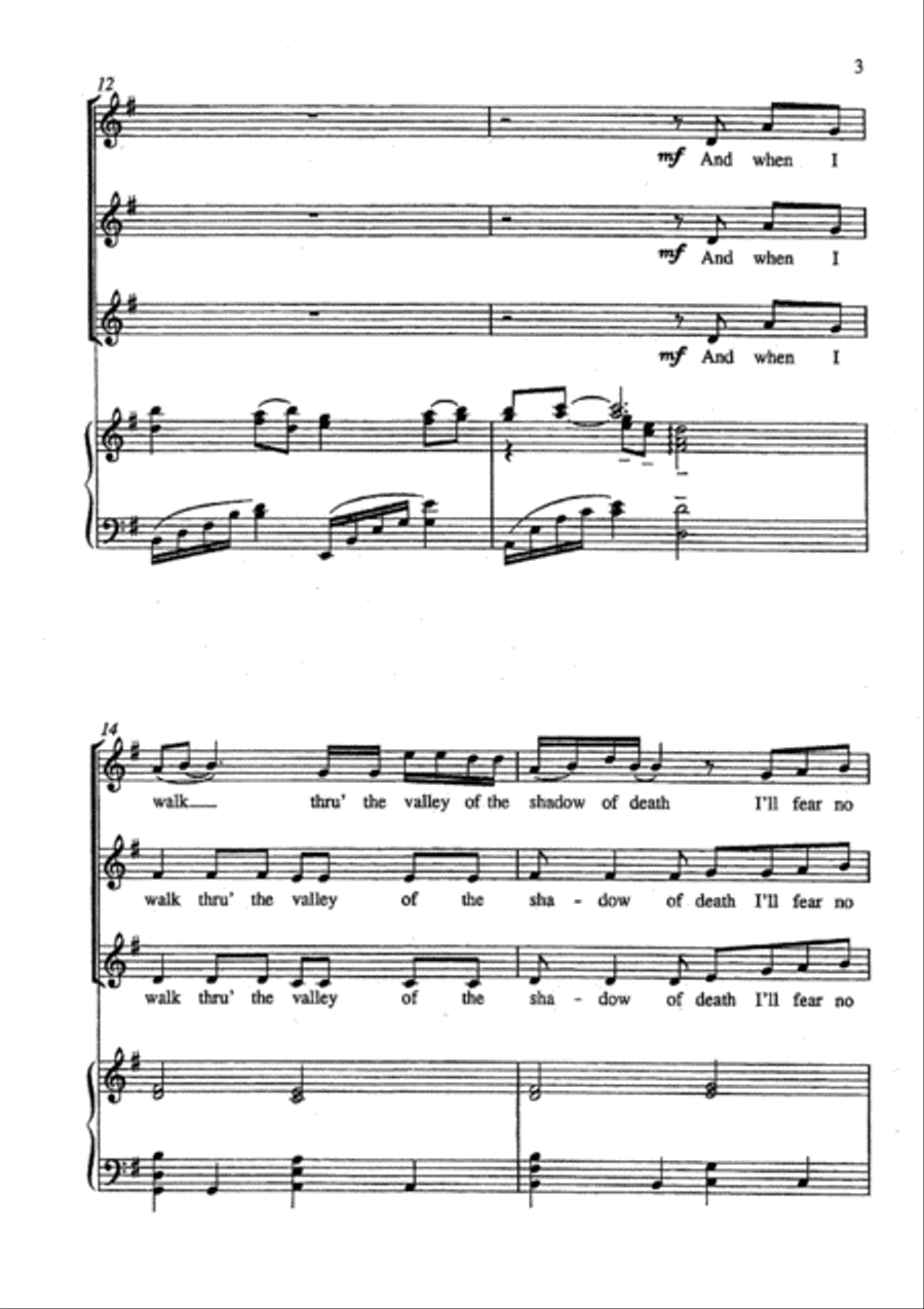 Psalm 23 - The Lord's My Shepherd SSAA scores gallery preview page 3