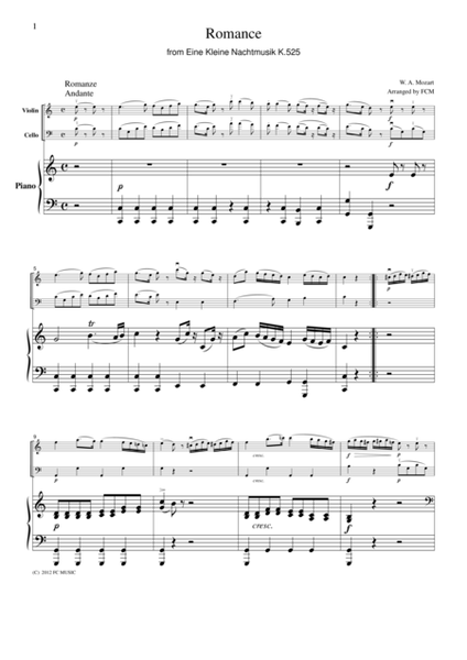 Mozart  Romance from Eine Kleine Nachtmusik K.525(Violin, Cello & Piano)