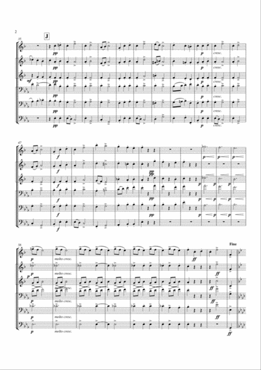 Brass Sextet: Ii - Scherzo: Allegro Vivace Chamber Music scores gallery preview page 2