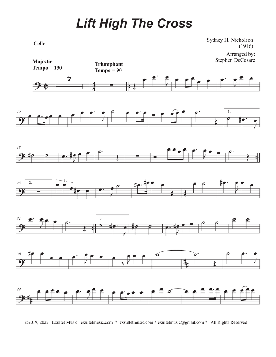 Lift High The Cross (Duet for Violin and Cello) String Duet scores gallery preview page 6