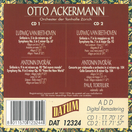 Ludwig van Beethoven & Antonin Dvorak - Otto Ackermann