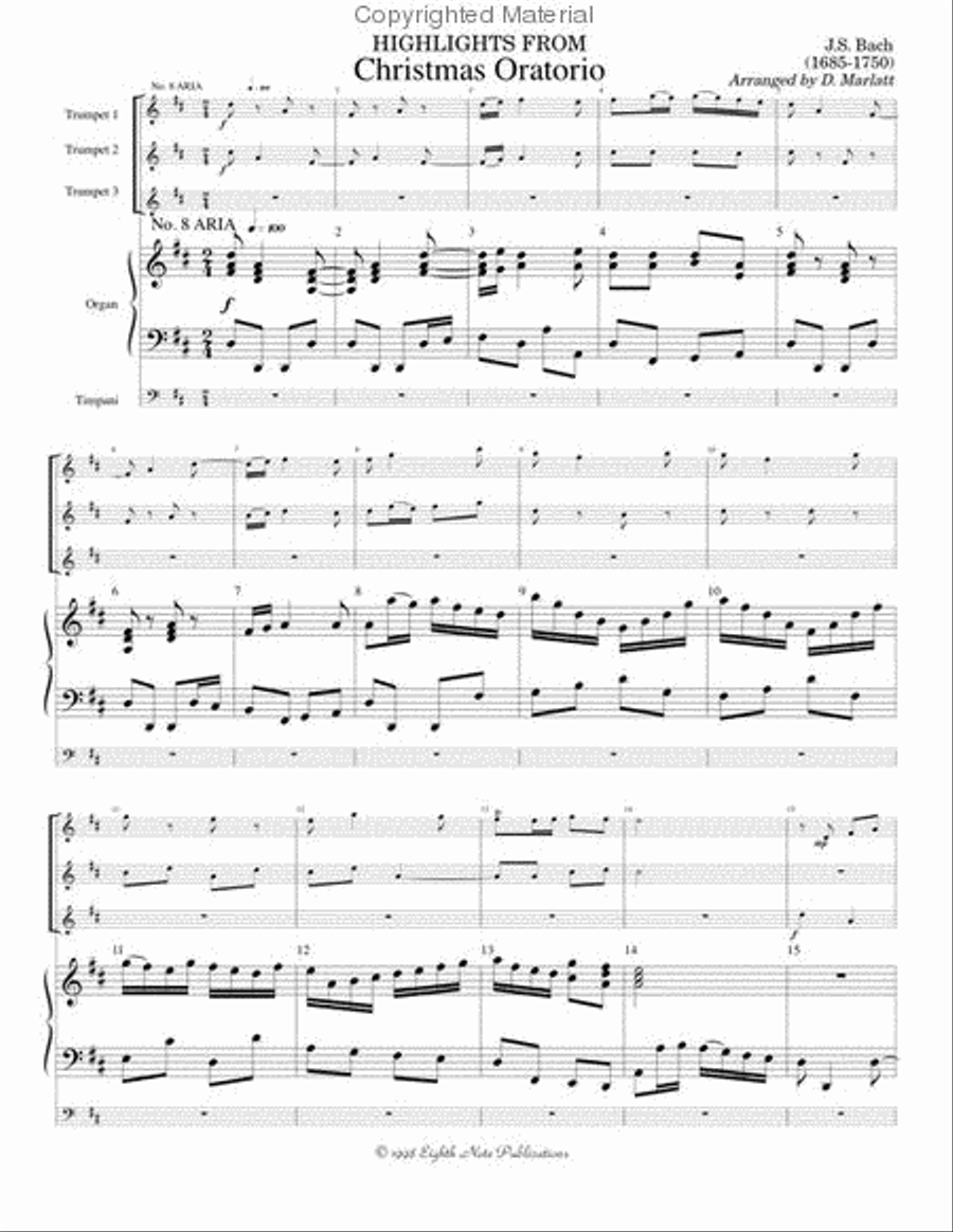 Highlights (from Christmas Oratorio) Trumpet Trio scores gallery preview page 2