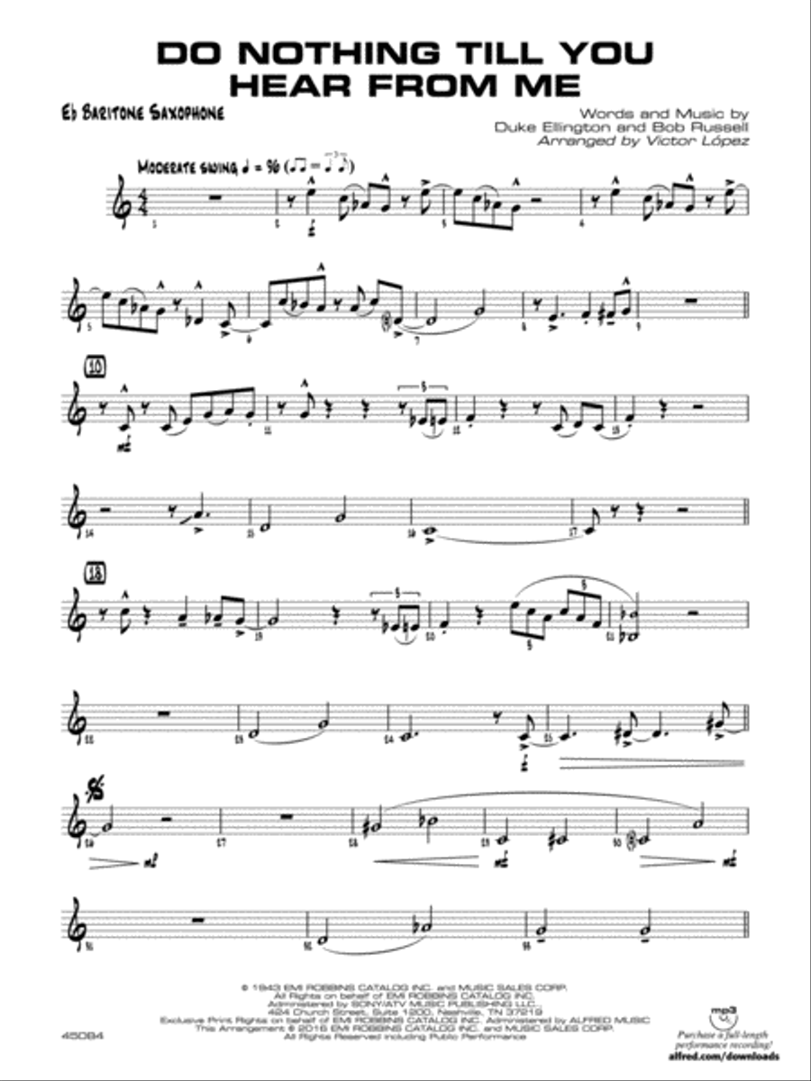 Do Nothing Till You Hear from Me: E-flat Baritone Saxophone Jazz Ensemble scores gallery preview page 1