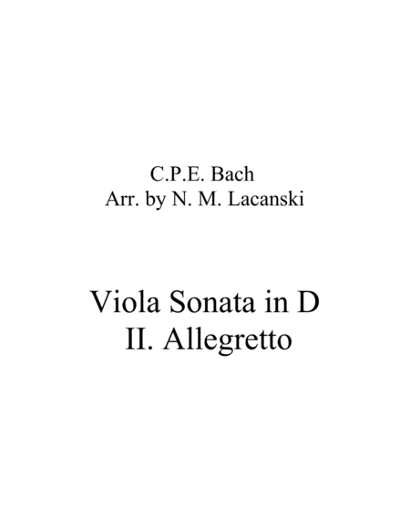 Viola Sonata in D II. Allegretto