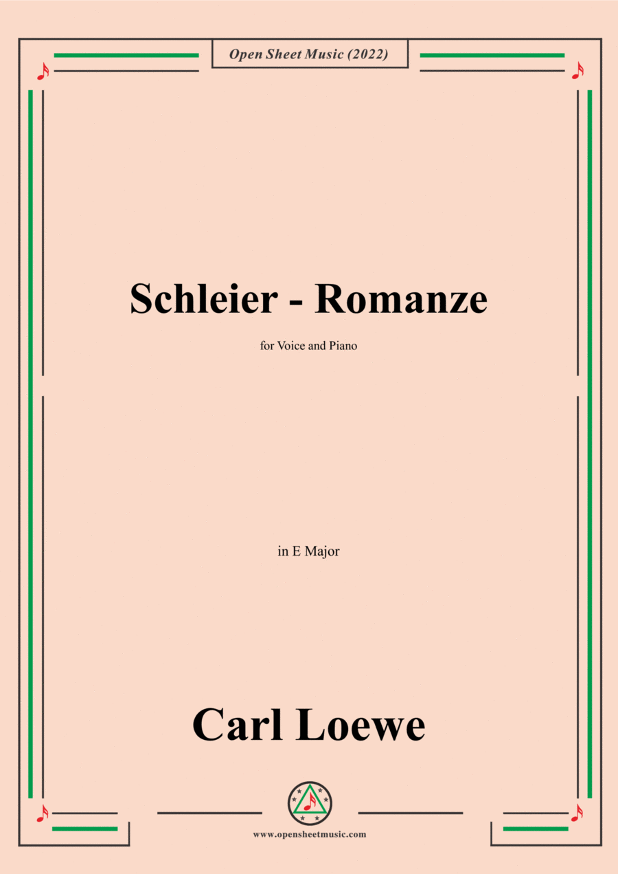Loewe-Schleier-Romanze,in E Major,for Voice and Piano Voice Solo scores gallery preview page 1