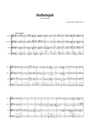 Hallelujah by Handel for String Quartet