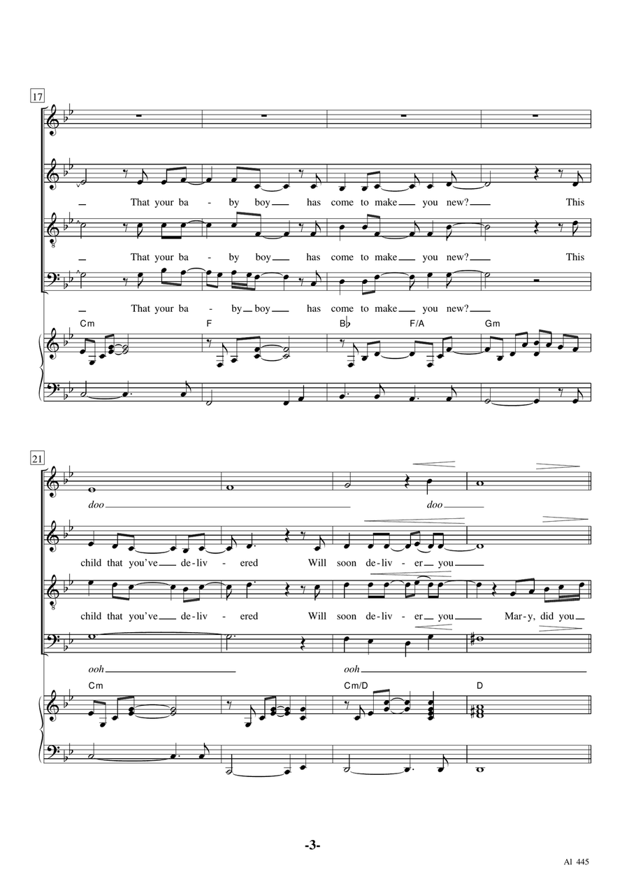 Mary, Did You Know? 4-Part scores gallery preview page 3