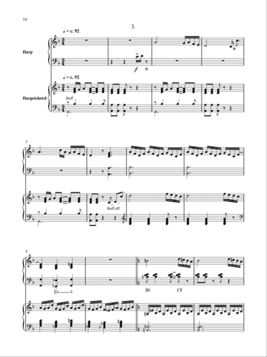 Plucked for Harp and Harpsichord Harp scores gallery preview page 4