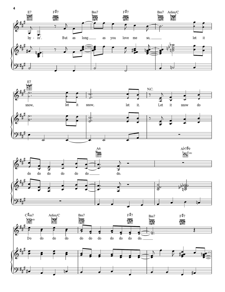 Let It Snow! Let It Snow! Let It Snow! Piano, Vocal, Guitar scores gallery preview page 4