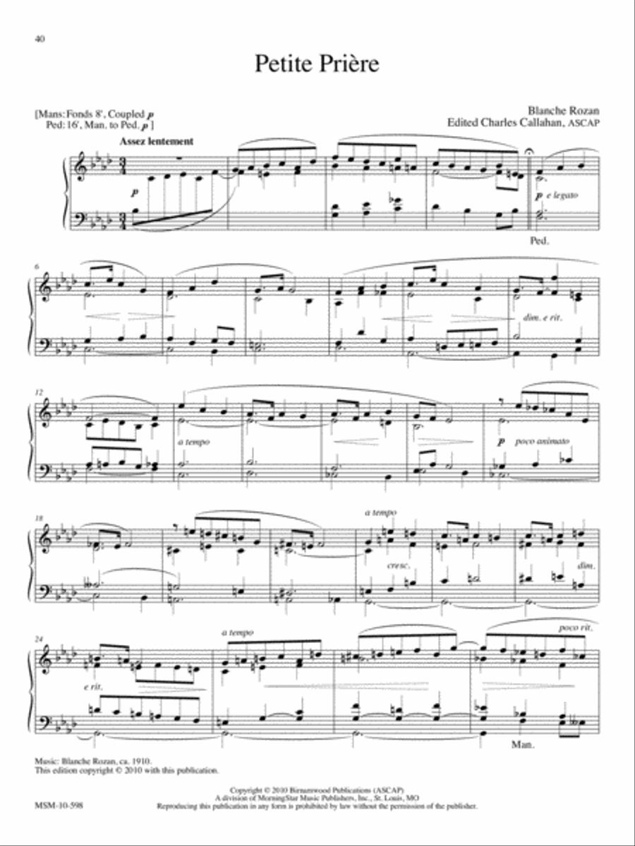 The Memorial Album Thirty Selections for Organ, Piano, or Keyboard Organ scores gallery preview page 13