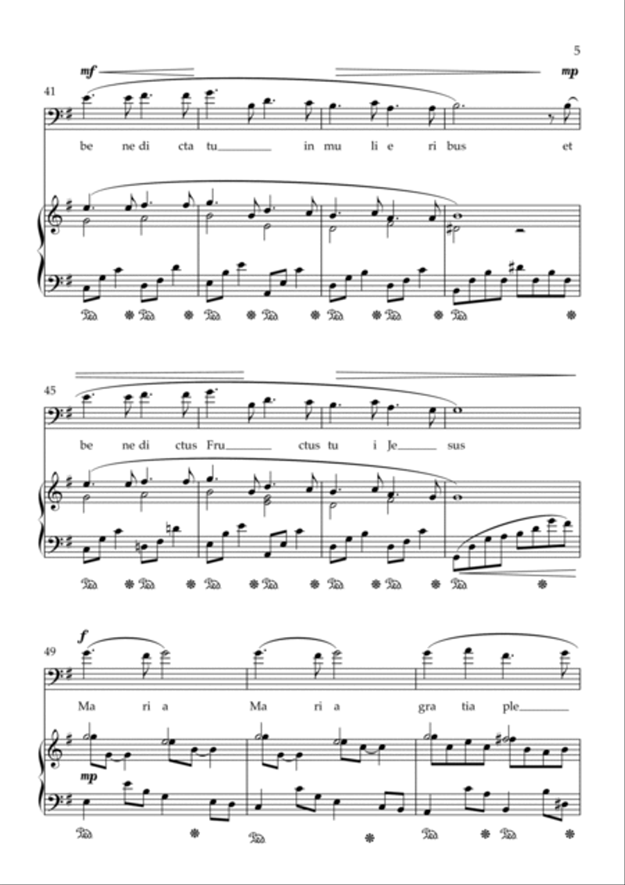 Ave Maria for cello Piano scores gallery preview page 5