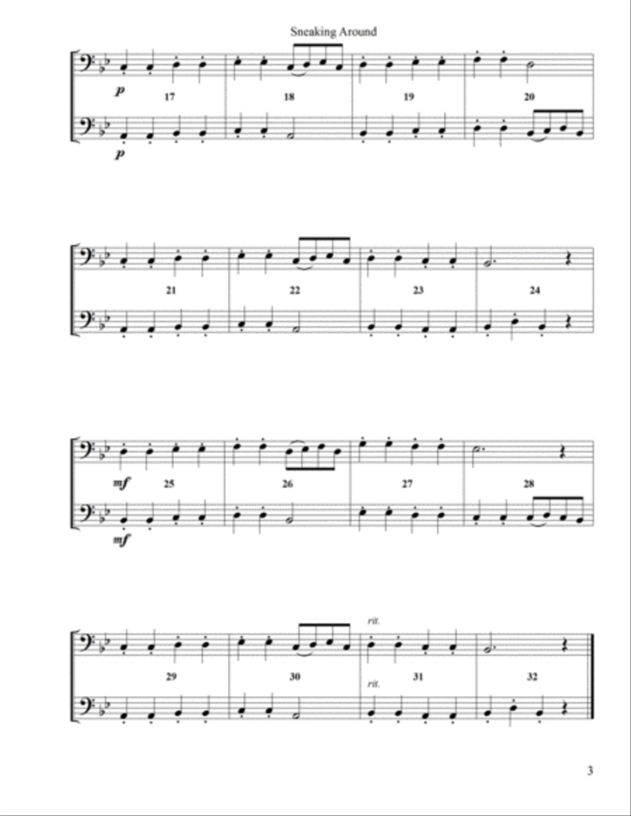 Elementary Duets, Volume 1, for Bassoon, Trombone, and Baritone B. C. Bassoon scores gallery preview page 3