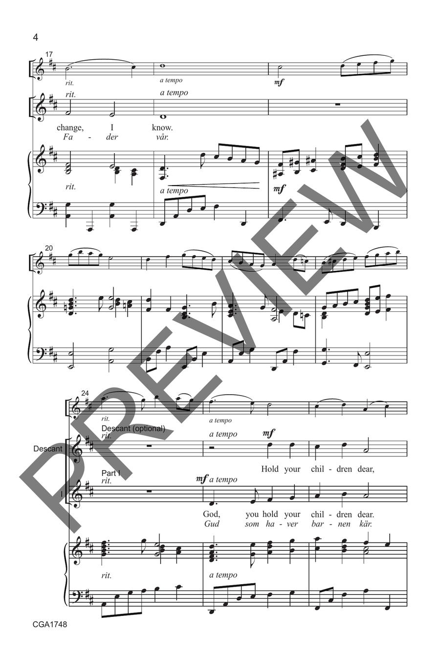 God, You Hold Your Children Dear [Gud Som Haver Barnen Kar] (Unison) Unison Choir scores gallery preview page 5