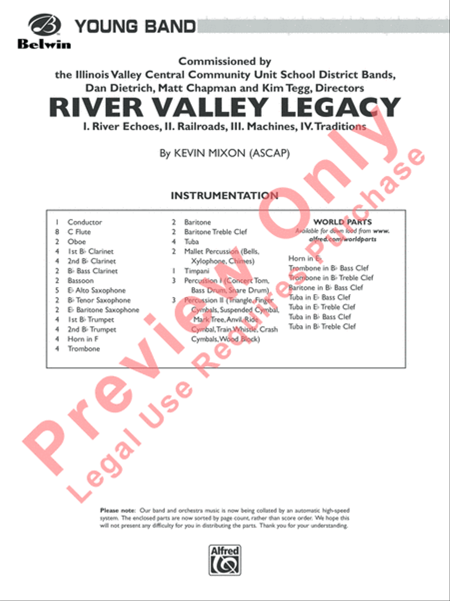 River Valley Legacy (I. River Echoes, II. Railroads, III. Machines, IV. Traditions) Concert Band scores gallery preview page 2