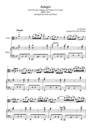 Book cover for Adagio (from Toccata, Adagio and Fugue in C major) (BWV 564) by JS Bach - arr for Viola and Piano