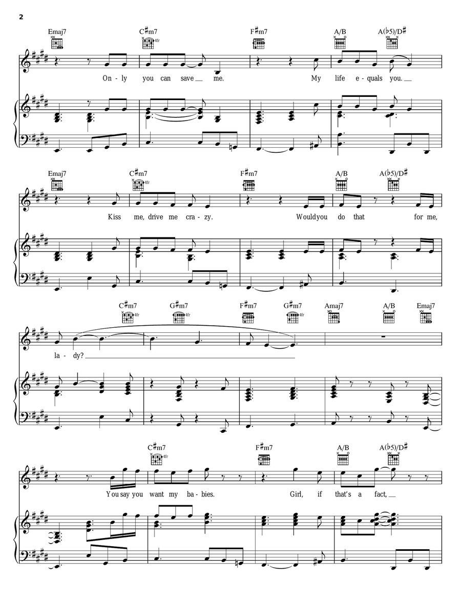 Lady Piano, Vocal, Guitar scores gallery preview page 2