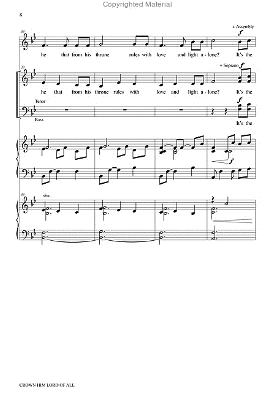Crown Him Lord of All 4-Part scores gallery preview page 9