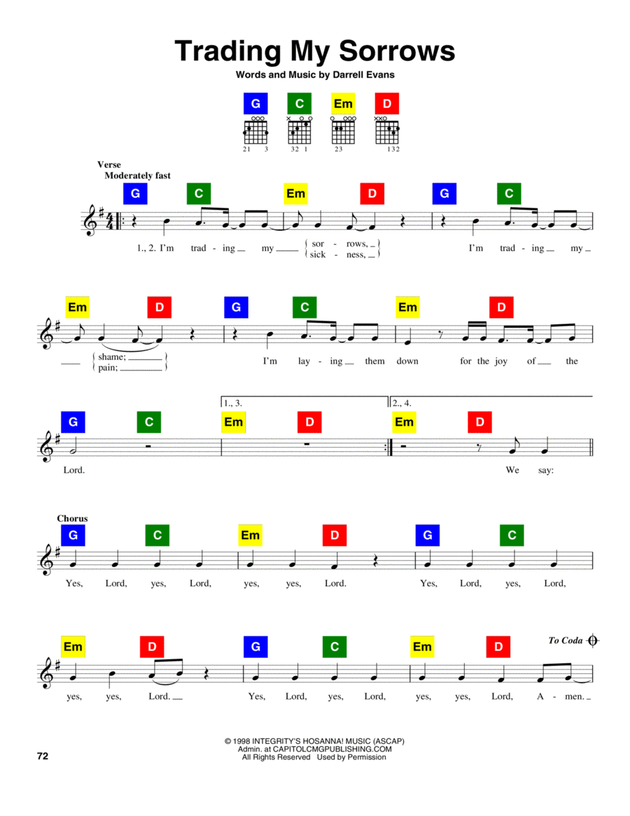 Trading My Sorrows Sacred scores gallery preview page 1