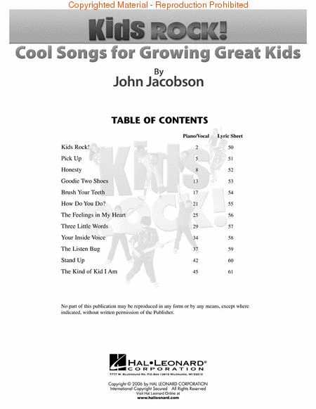 Kids Rock! - Cool Songs for Growing Great Kids image number null