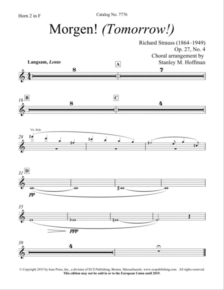 Morgen! (Tomorrow!) Morgen! (Tomorrow!) Choir scores gallery preview page 2