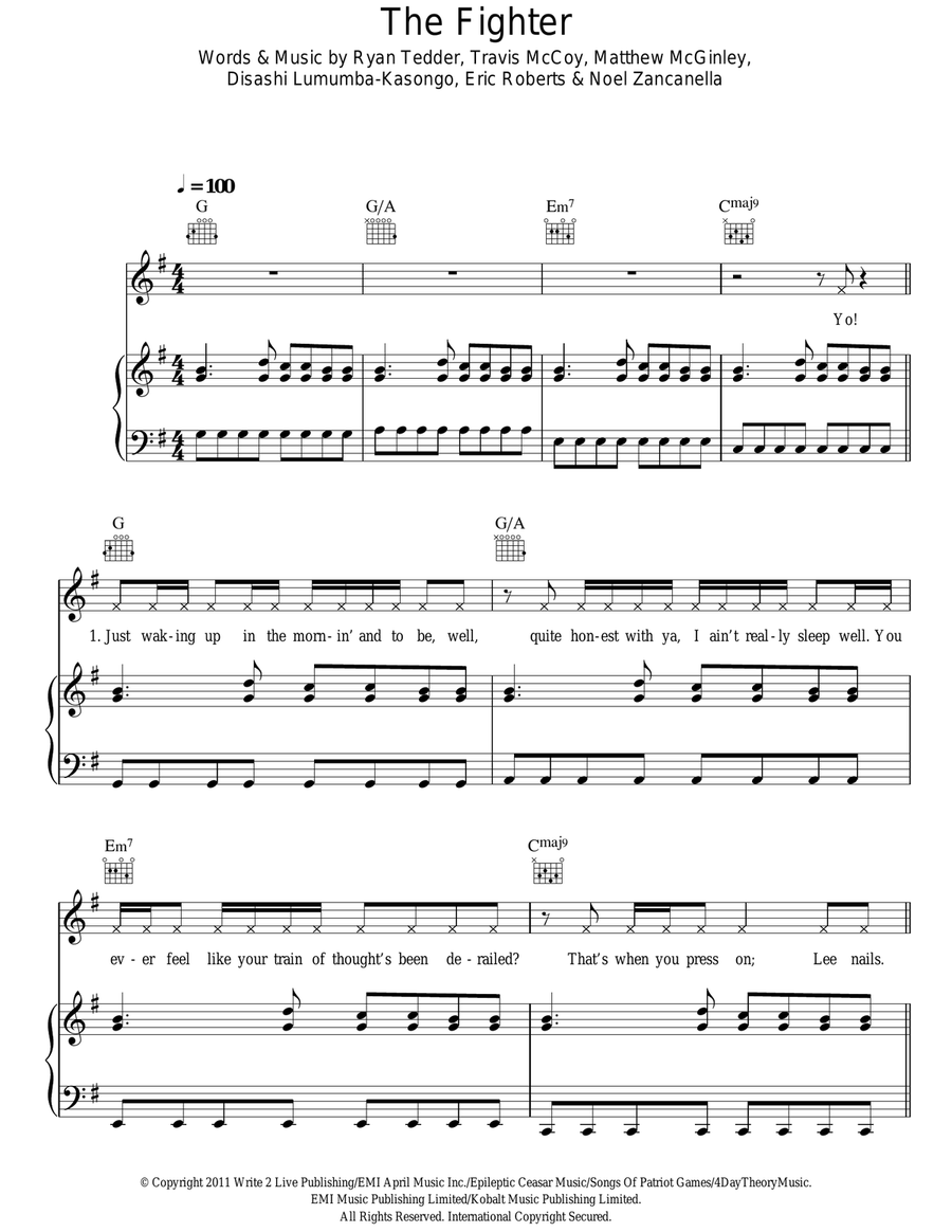 The Fighter The Fighter Acoustic Guitar scores gallery preview page 1