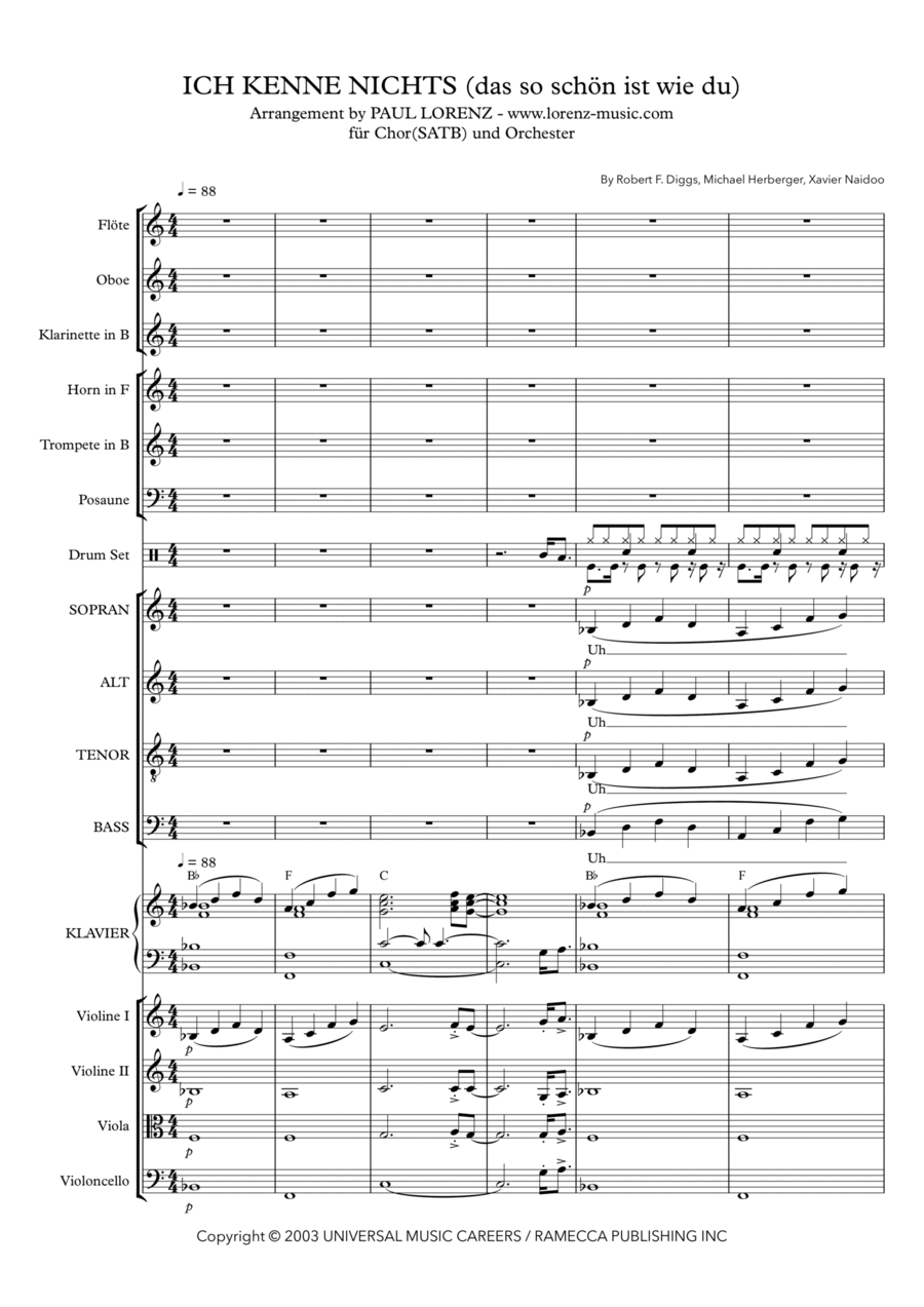 Ich Kenn Nichts Full Orchestra scores gallery preview page 1