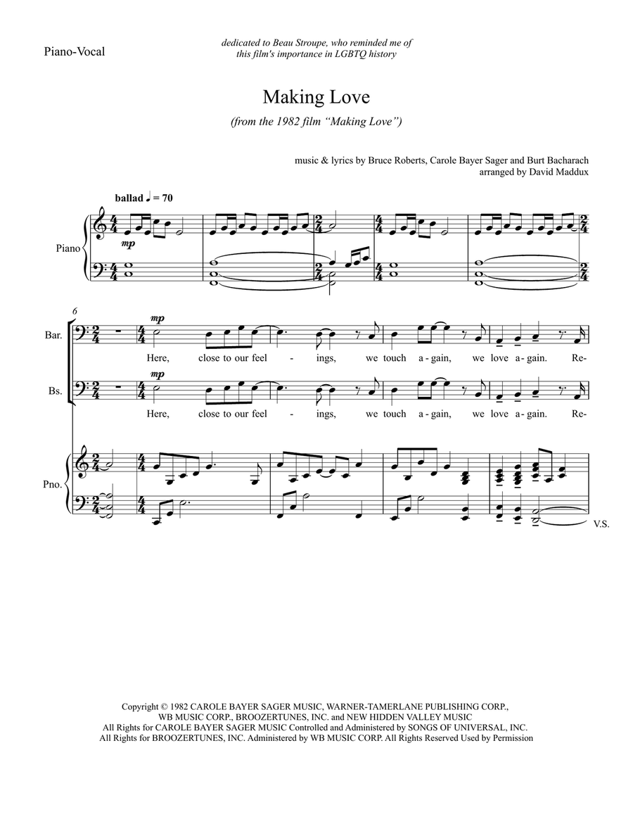 Making Love TTBB scores gallery preview page 1