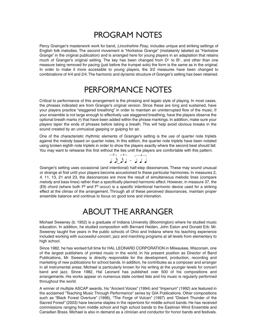 Horkstow Grange - Full Score Concert Band scores gallery preview page 2