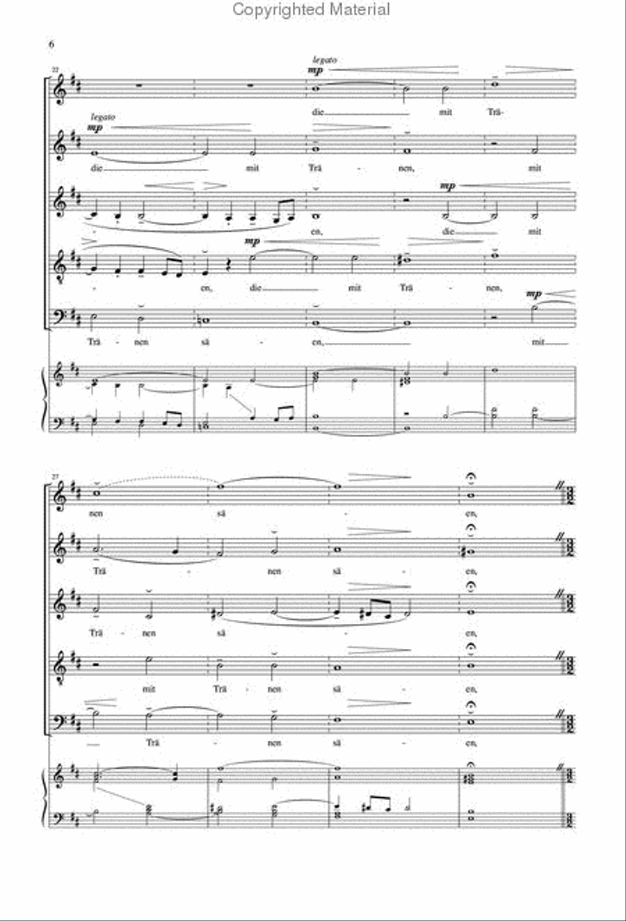 Geistliche Chormusik: Die mit Tränen säen SSATB scores gallery preview page 5