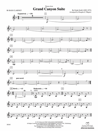 Grand Canyon Suite, Themes from: B-flat Bass Clarinet