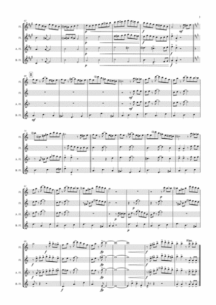 Tico-Tico no Fubá - Choro - Flute Quartet image number null