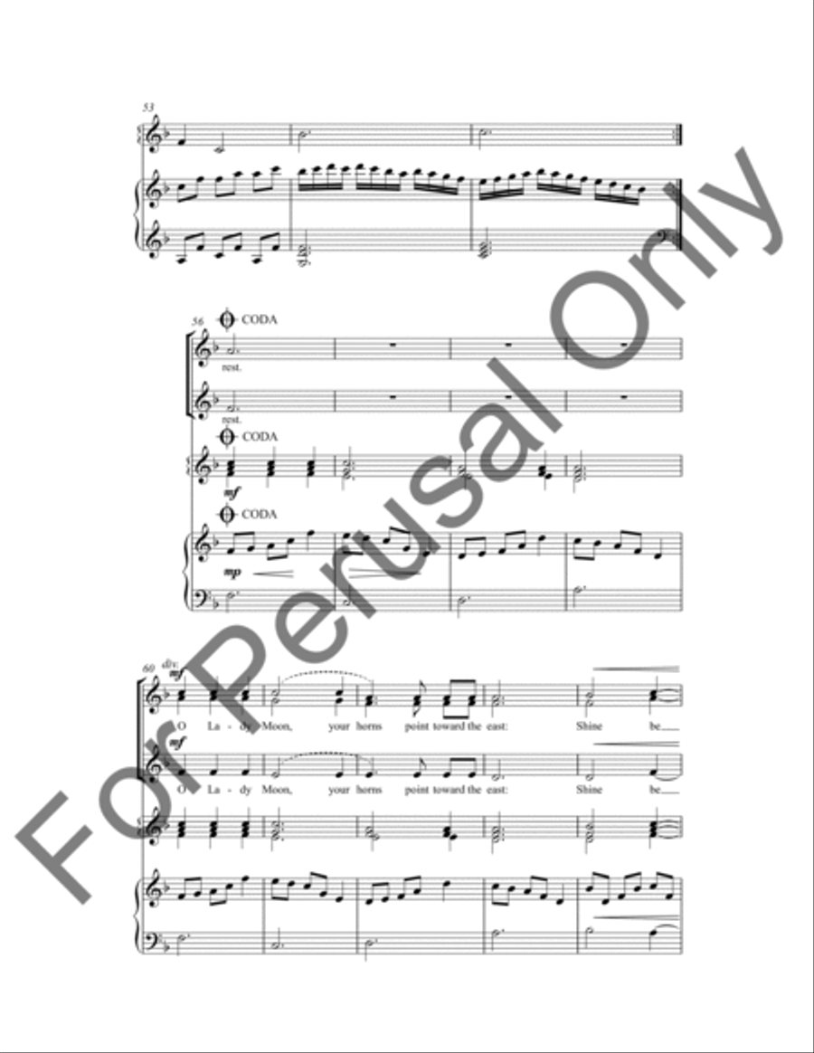 Is The Moon Tired? (Choral Score) SSA scores gallery preview page 6