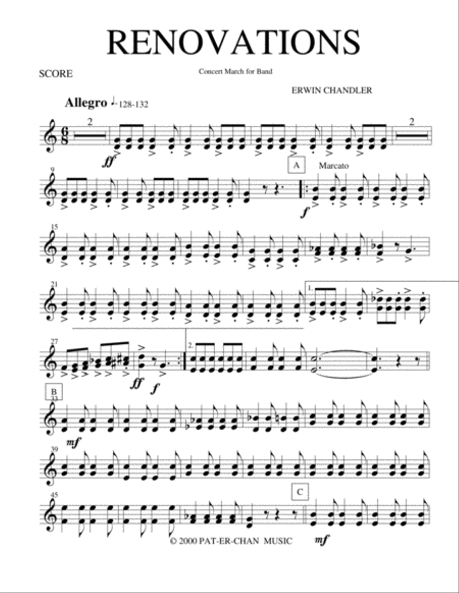 RENOVATIONS Concert Band scores gallery preview page 3