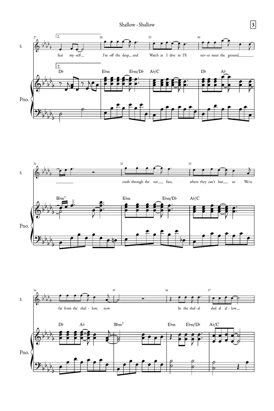 Shallow A Cappella scores gallery preview page 3