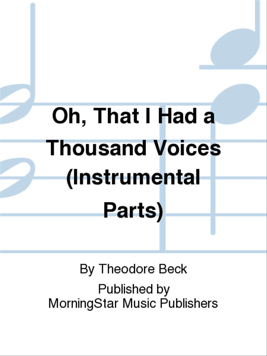 Oh, That I Had a Thousand Voices (Trumpet Parts) Choir scores gallery preview page 1