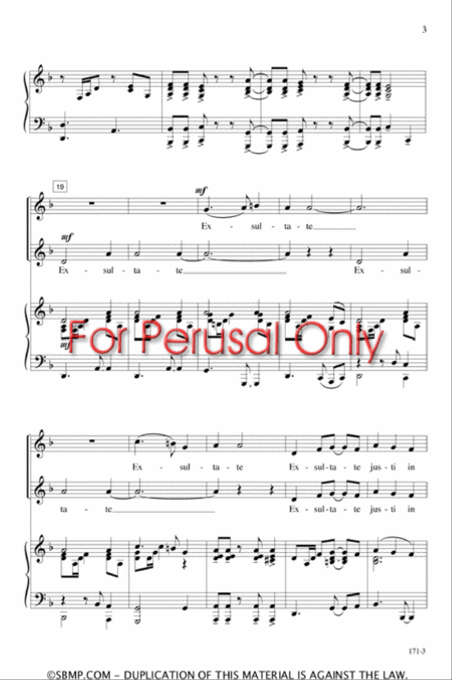 Exsultate Justi in Domino - SA Octavo SA scores gallery preview page 3