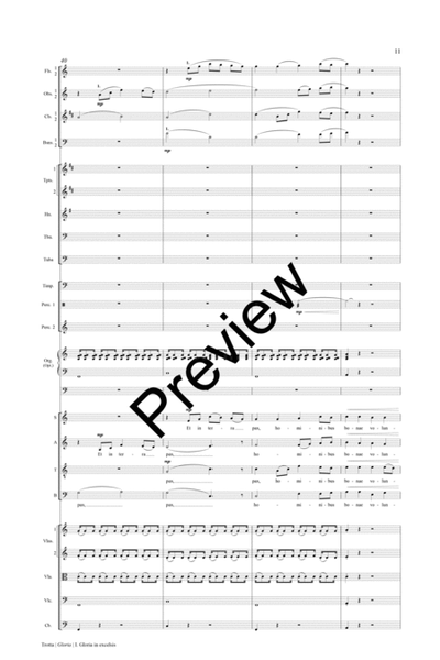 Gloria Full Score for Orchestration