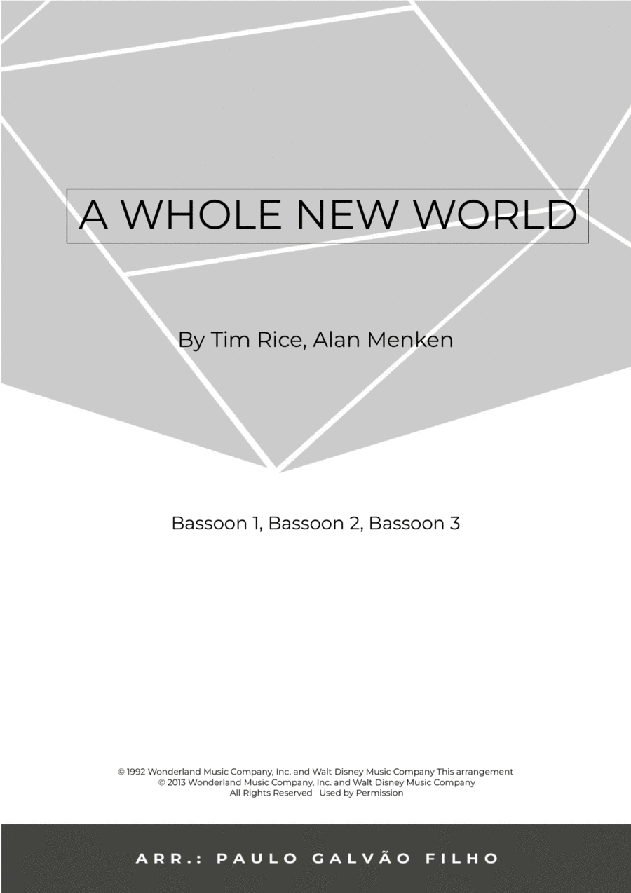 A Whole New World Woodwind Trio scores gallery preview page 1