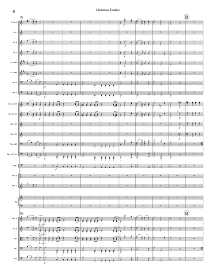 Christmas Fanfare: Full Score Full Orchestra scores gallery preview page 6
