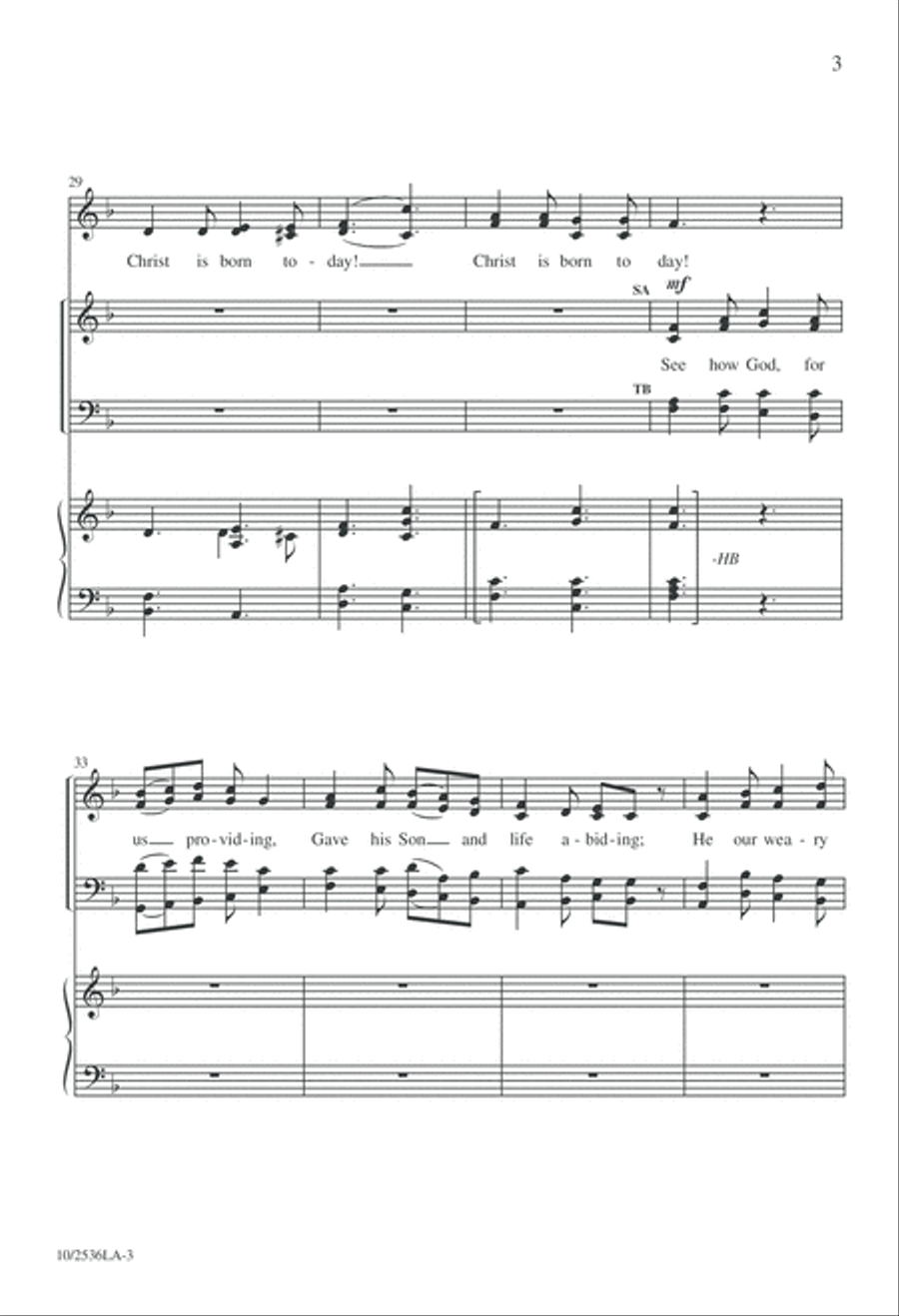 Christ Is Born Today 4-Part scores gallery preview page 3