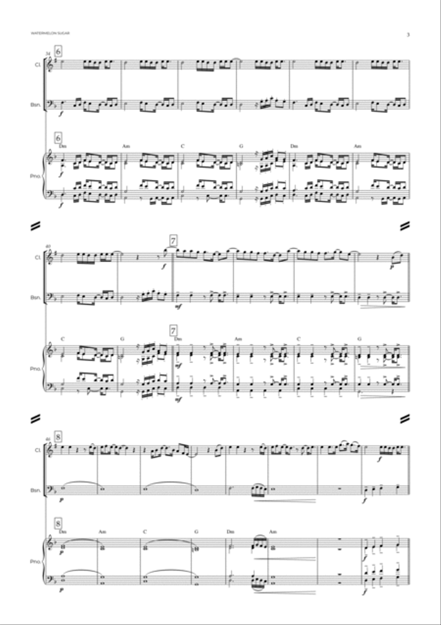 Watermelon Sugar Woodwind Duet scores gallery preview page 4