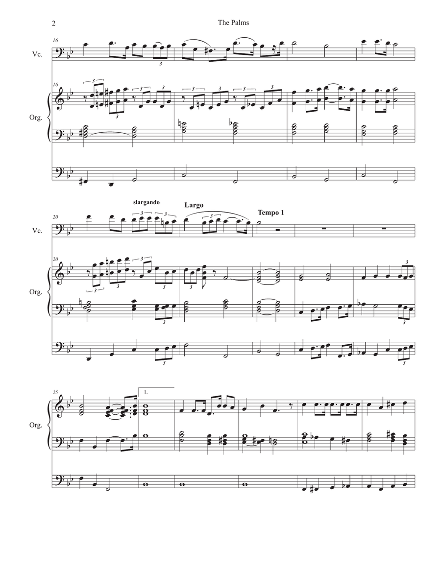 The Palms (Cello solo and Organ) The Palms (Cello solo and Organ) Cello Solo scores gallery preview page 2